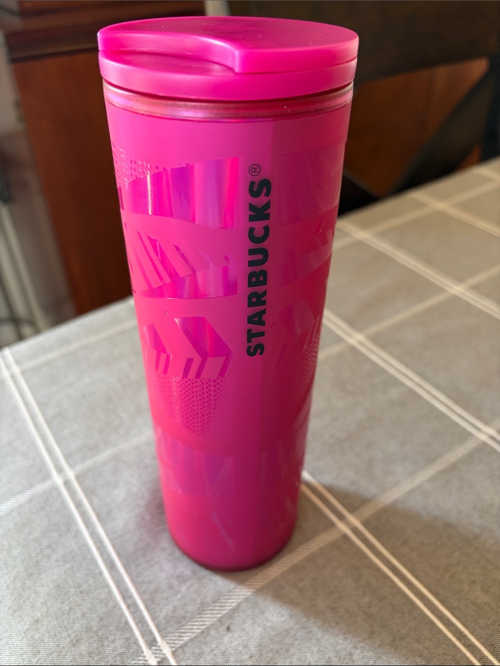 Starbucks 16 ounce Hot Pink Tribal Iridescent Tall Tumbler
